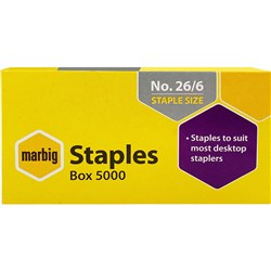 Marbig Staples No 26 6 box of 5000